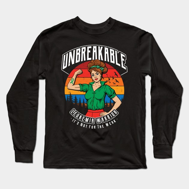 Unbreakable Leukemia Warrior Long Sleeve T-Shirt by yaros